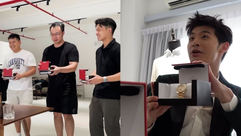 Soon-to-wed Shawn Thia 'proposes' to his groomsmen with Tissot watches